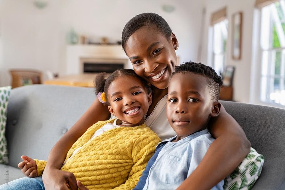 A mother with her children